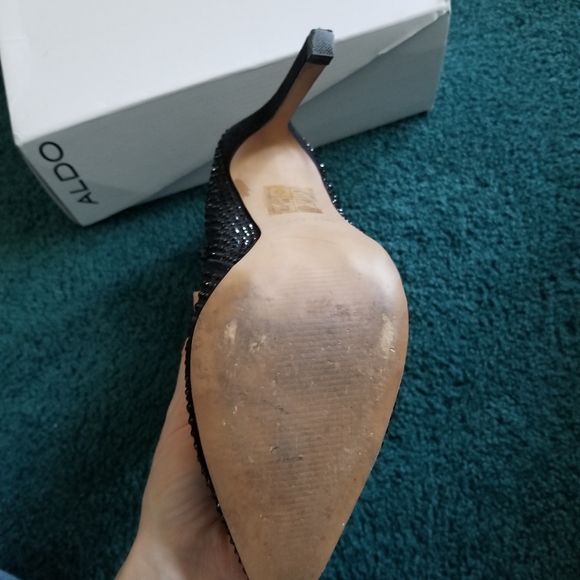 Aldo Nyderrarien Black Sparkle Crystal Boots - Picture 9 of 10